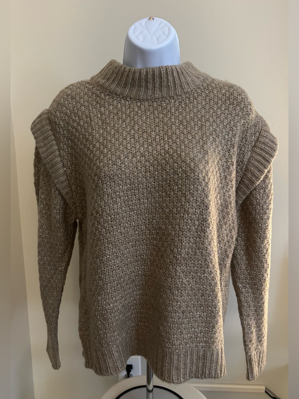 Mayoral Knit Mock Neck Sweater in Taupe Brown